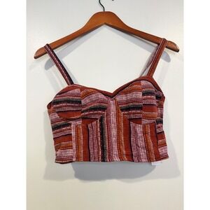 Band of Gypsies Womens Cropped Tank Medium Indie Festival Boho Rustic Earthy
